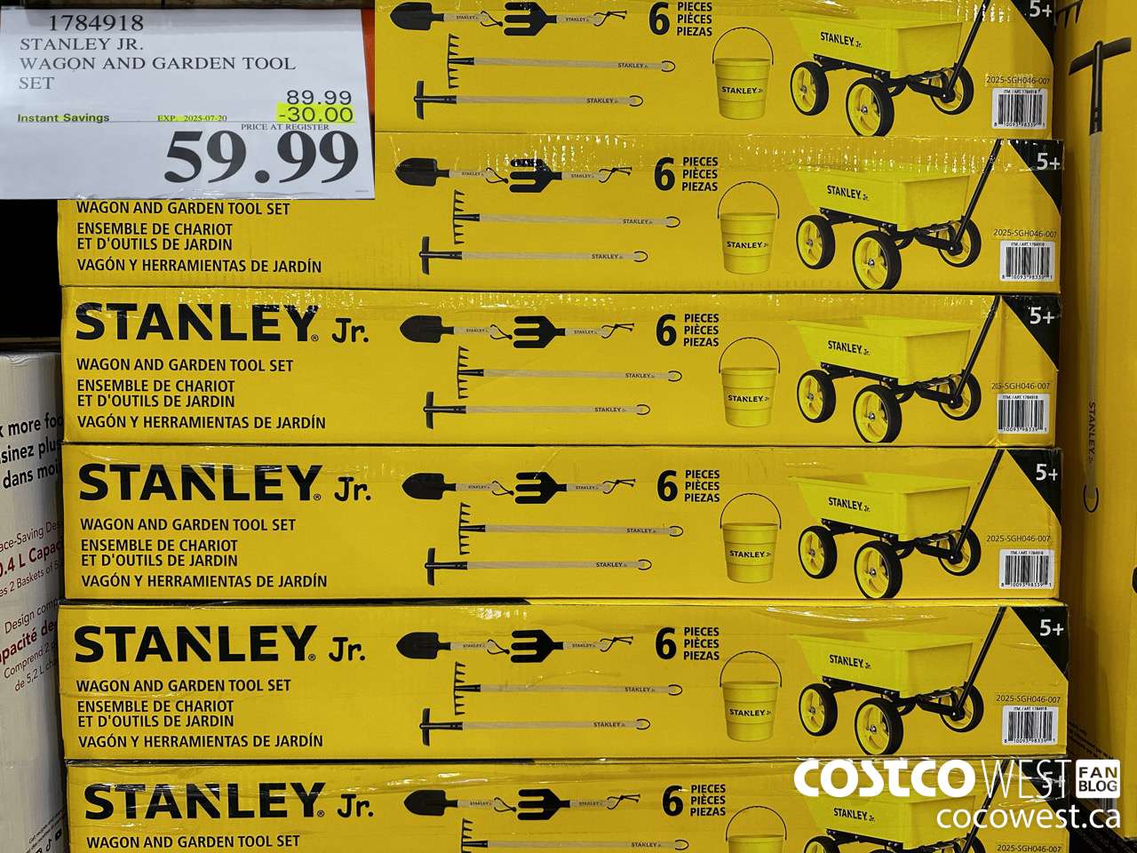 1784918 STANLEY JR. WAGON AND GARDEN TOOL SET ($30.00 INSTANT SAVINGS EXPIRES ON 2025-07-20) $59.99