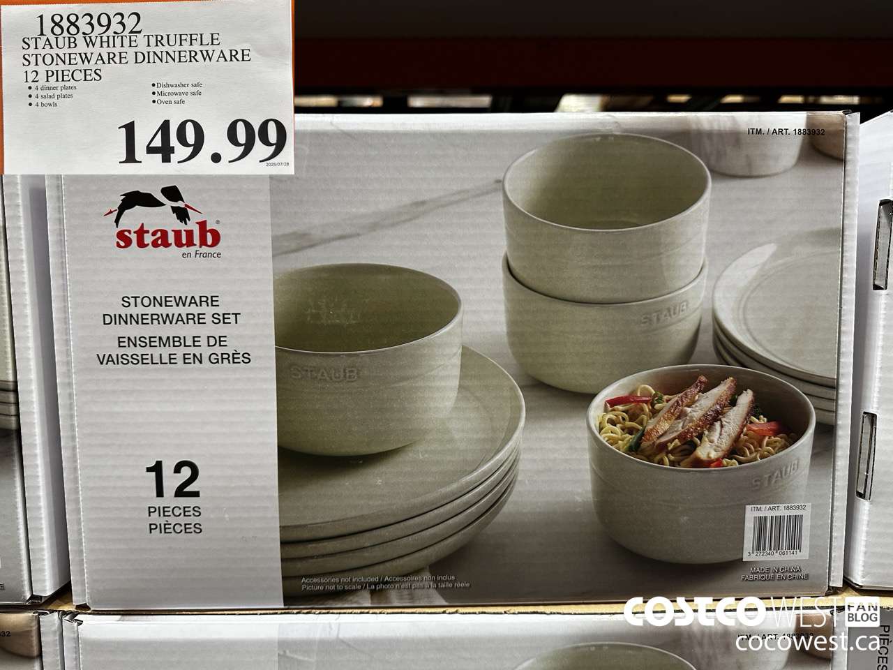 1883932 STAUB WHITE TRUFFLE STONEWARE DINNERWARE 12 PIECES $149.99