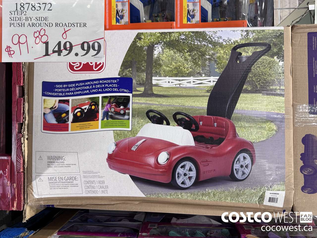 1878372 STEP2 SIDE-BY-SIDE PUSH AROUND ROADSTER $99.88