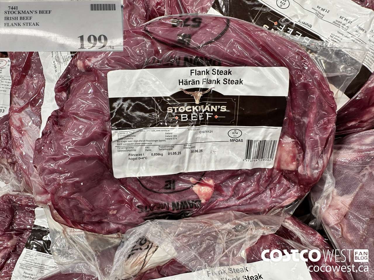 7441 STOCKMAN'S BEEF IRISH BEEF FLANK STEAK $199.00