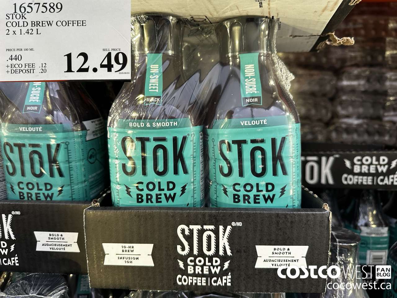 1657589 STOK COLD BREW COFFEE 2 X 1.42 L $12.49