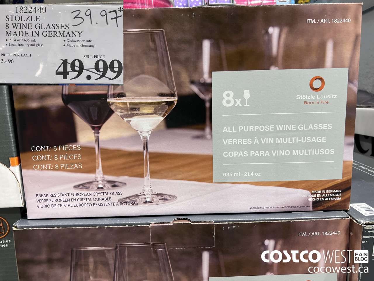 1822440 STOLZLE 8 WINE GLASSES MADE IN GERMANY $39.97