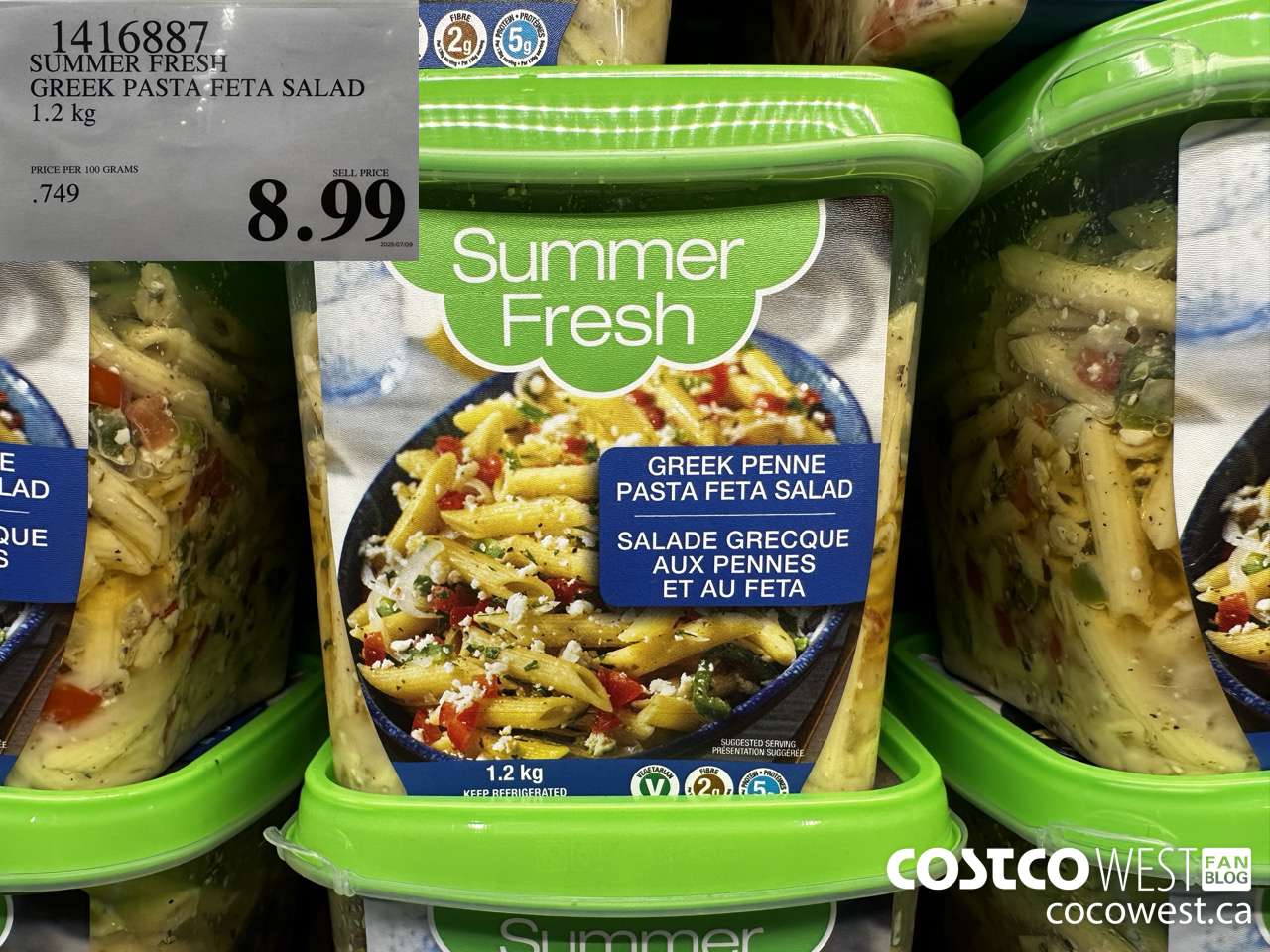 1416887 SUMMER FRESH GREEK PASTA FETA SALAD 1.2 kg $8.99