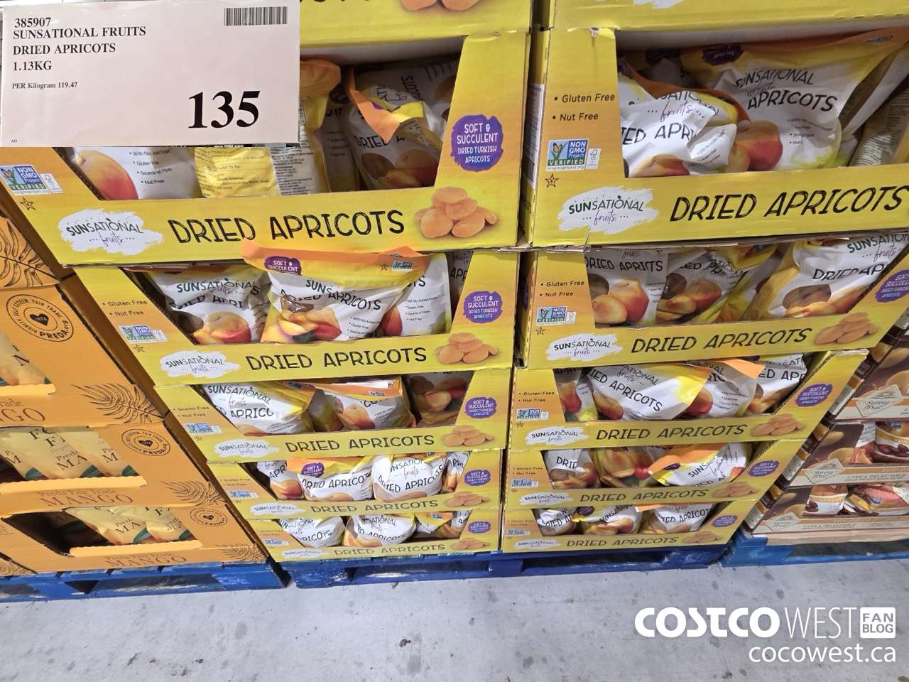 385907 SUNSATIONAL FRUITS DRIED APRICOTS 1.13KG $135.00