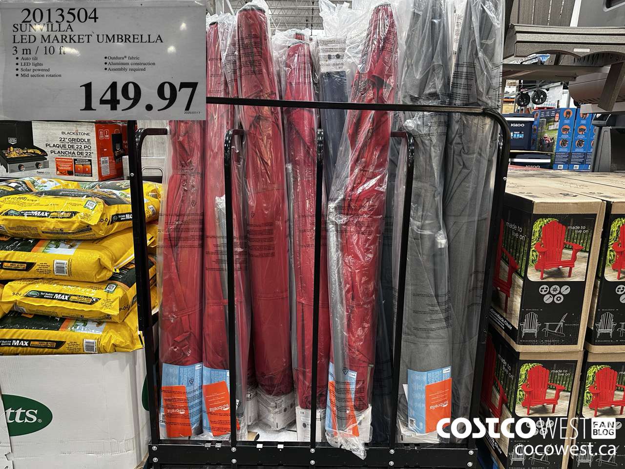 2013504 SUNVILLA LED MARKET UMBRELLA 3M / 10FT $149.97