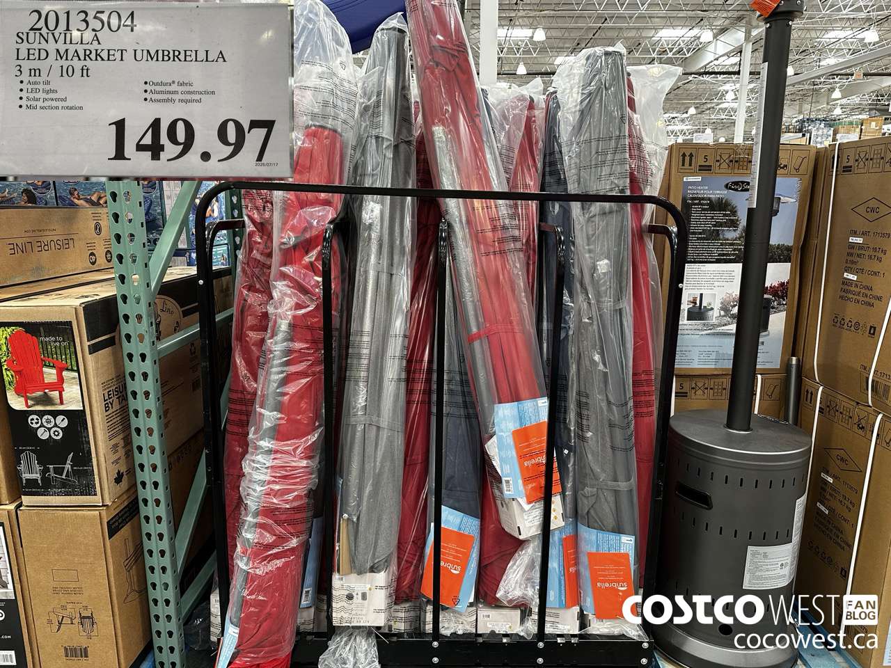 2013504 SUNVILLA LED MARKET UMBRELLA 3M / 10FT $149.97