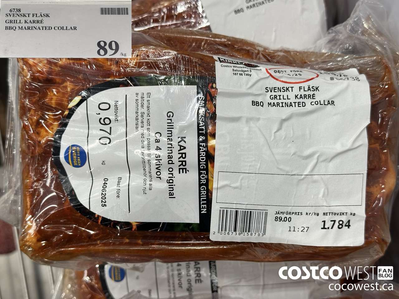 6738 SVENSKT FLASK GRILL KARRE BBQ MARINATED COLLAR $89.00