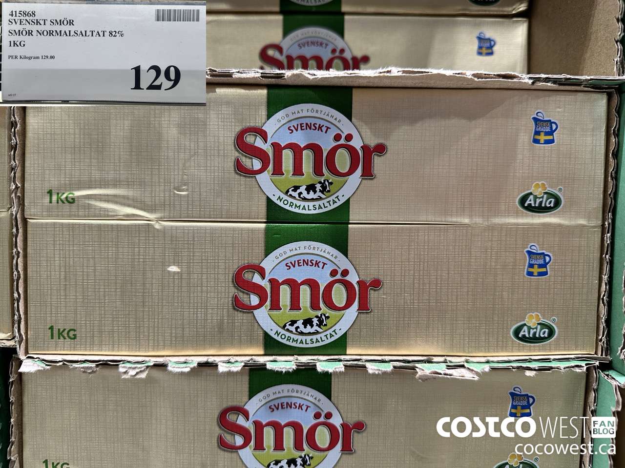 415868 SVENSKT SMOR SMOR NORMALSALTAT 82% 1KG $129.00