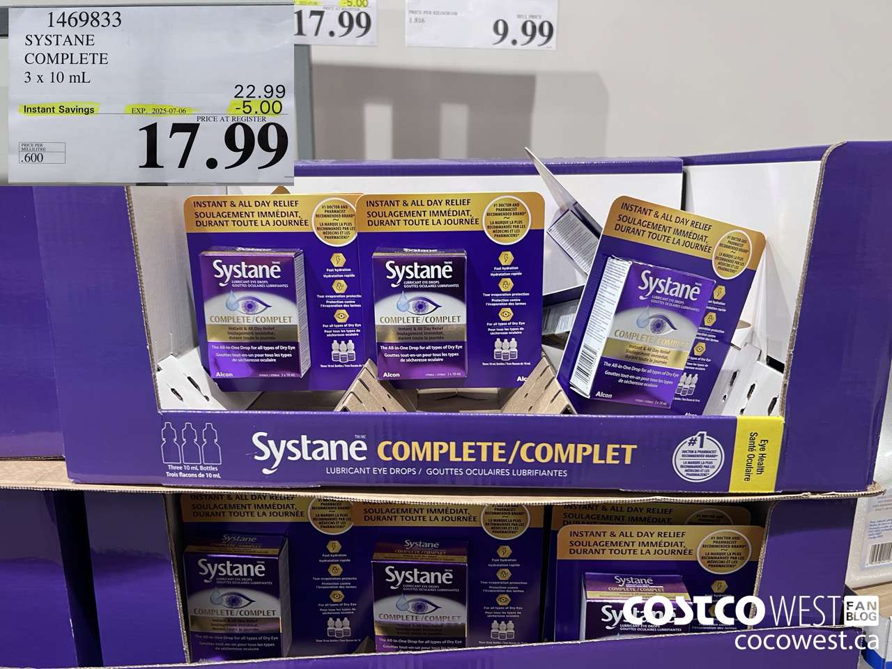 1469833 SYSTANE COMPLETE LUBRICANT EYE DROPS 3 X 10 ML ($5.00 INSTANT SAVINGS EXPIRES ON 2025-07-06) $17.99