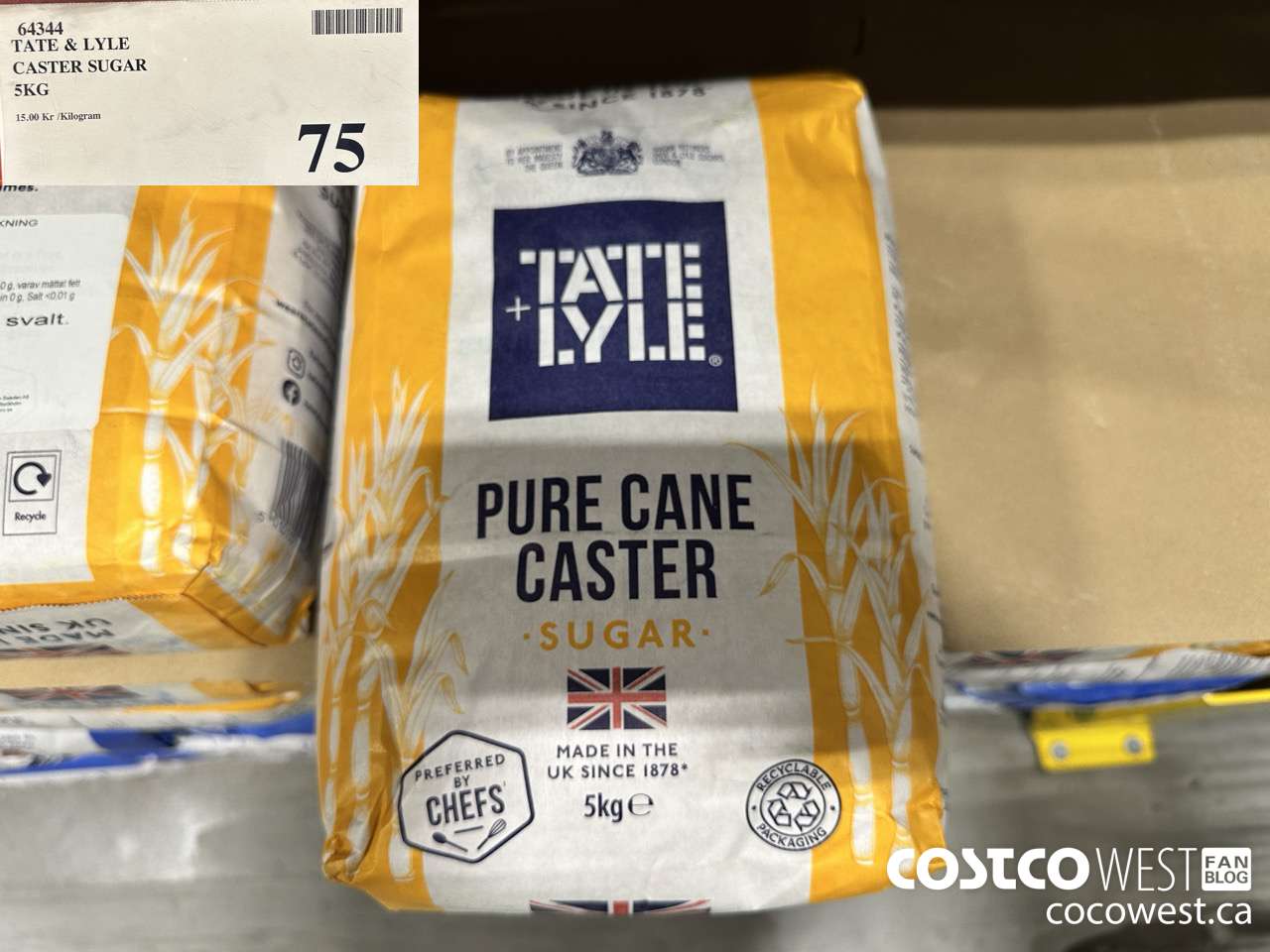 64344 TATE & LYLE CASTER SUGAR 5KG $75.00