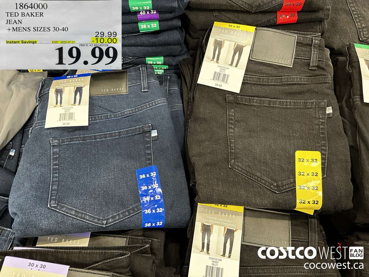 1864000 TED BAKER JEAN MENS SIZES 30-40 ($10.00 INSTANT SAVINGS EXPIRES ON 2025-07-27) $19.99