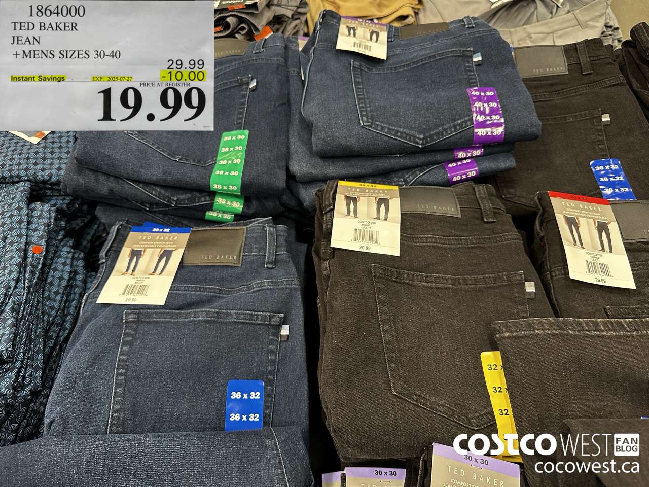 1864000 TED BAKER JEAN MENS SIZES 30-40 ($10.00 INSTANT SAVINGS EXPIRES ON 2025-07-27) $19.99