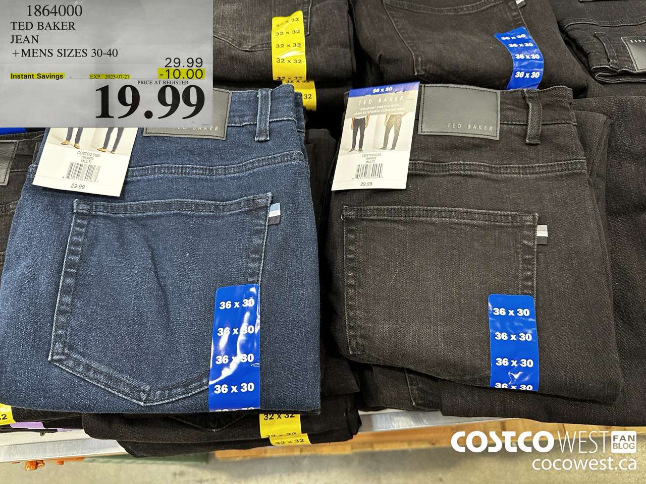 1864000 TED BAKER JEAN MENS SIZES 30-40 ($10.00 INSTANT SAVINGS EXPIRES ON 2025-07-27) $19.99