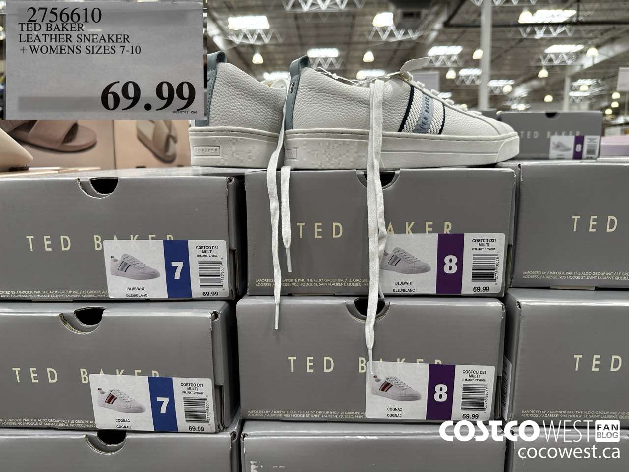 2756610 TED BAKER LEATHER SNEAKER WOMENS SIZES 7-10 $69.99