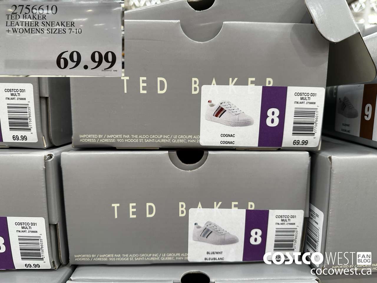 2756610 TED BAKER LEATHER SNEAKER WOMENS SIZES 7-10 $69.99