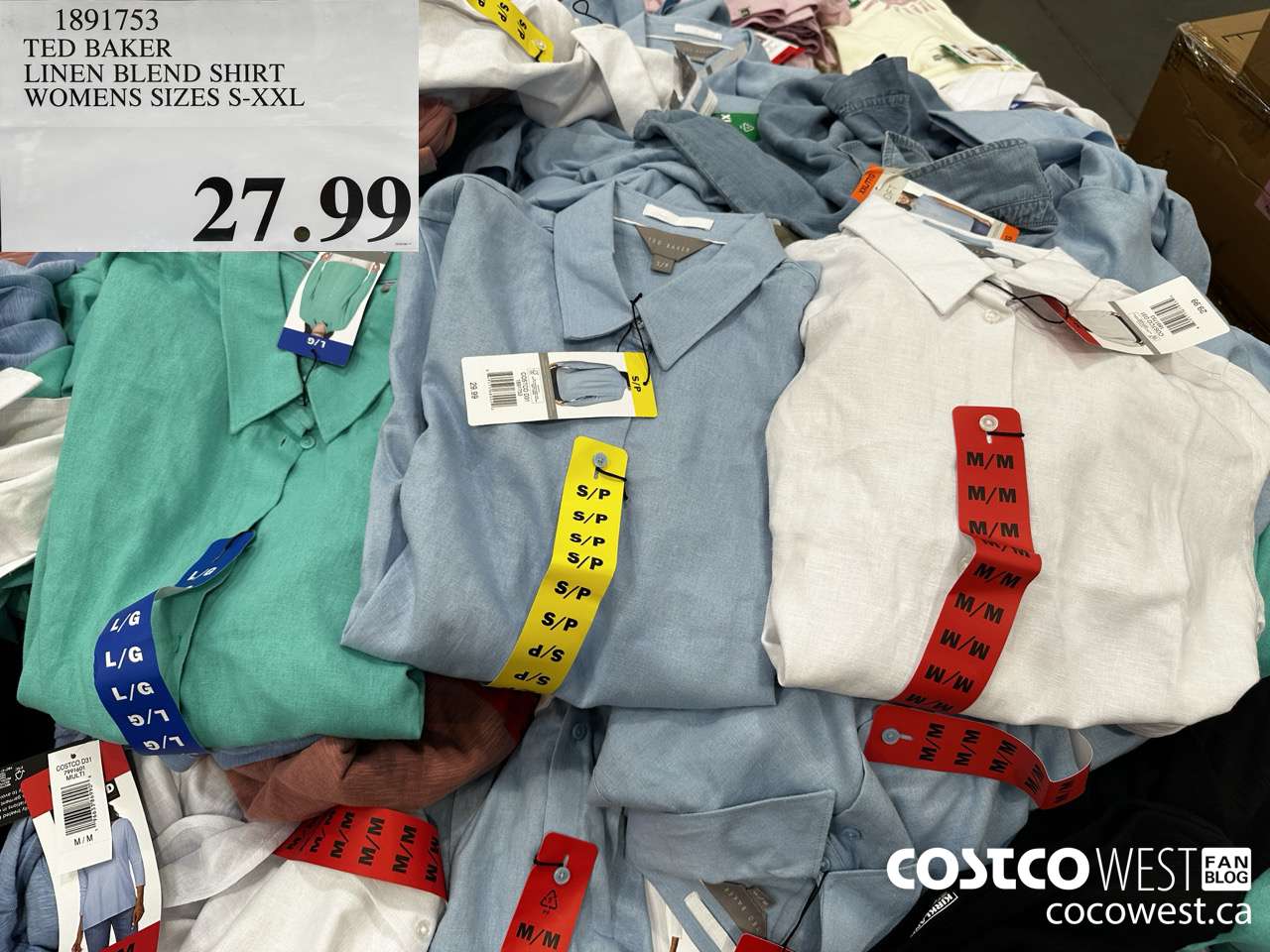 1891753 TED BAKER LINEN BLEND SHIRT WOMENS SIZES S-XXL $27.99