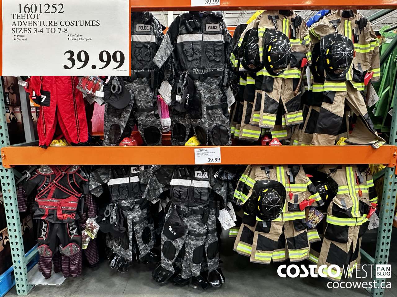 1601252 TEETOT ADVENTURE COSTUMES SIZES 3/4 TO 7/8 $39.99