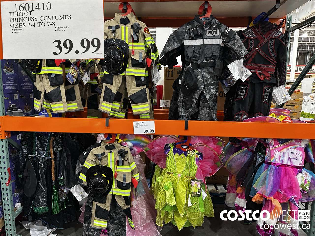 1601410 TEETOT PRINCESS COSTUMES SIZES 3/4 TO 7/8 $39.99