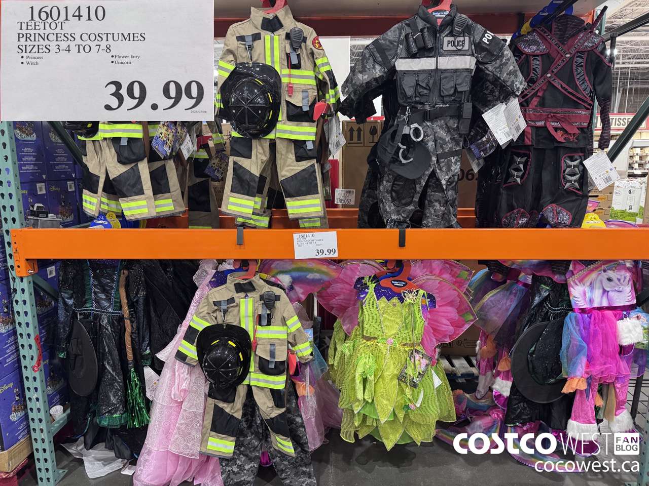 1601410 TEETOT PRINCESS COSTUMES SIZES 3/4 TO 7/8 $39.99