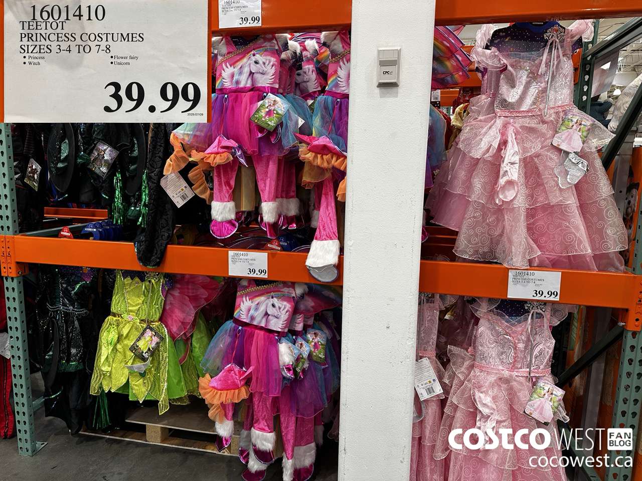 1601410 TEETOT PRINCESS COSTUMES SIZES 3/4 TO 7/8 $39.99