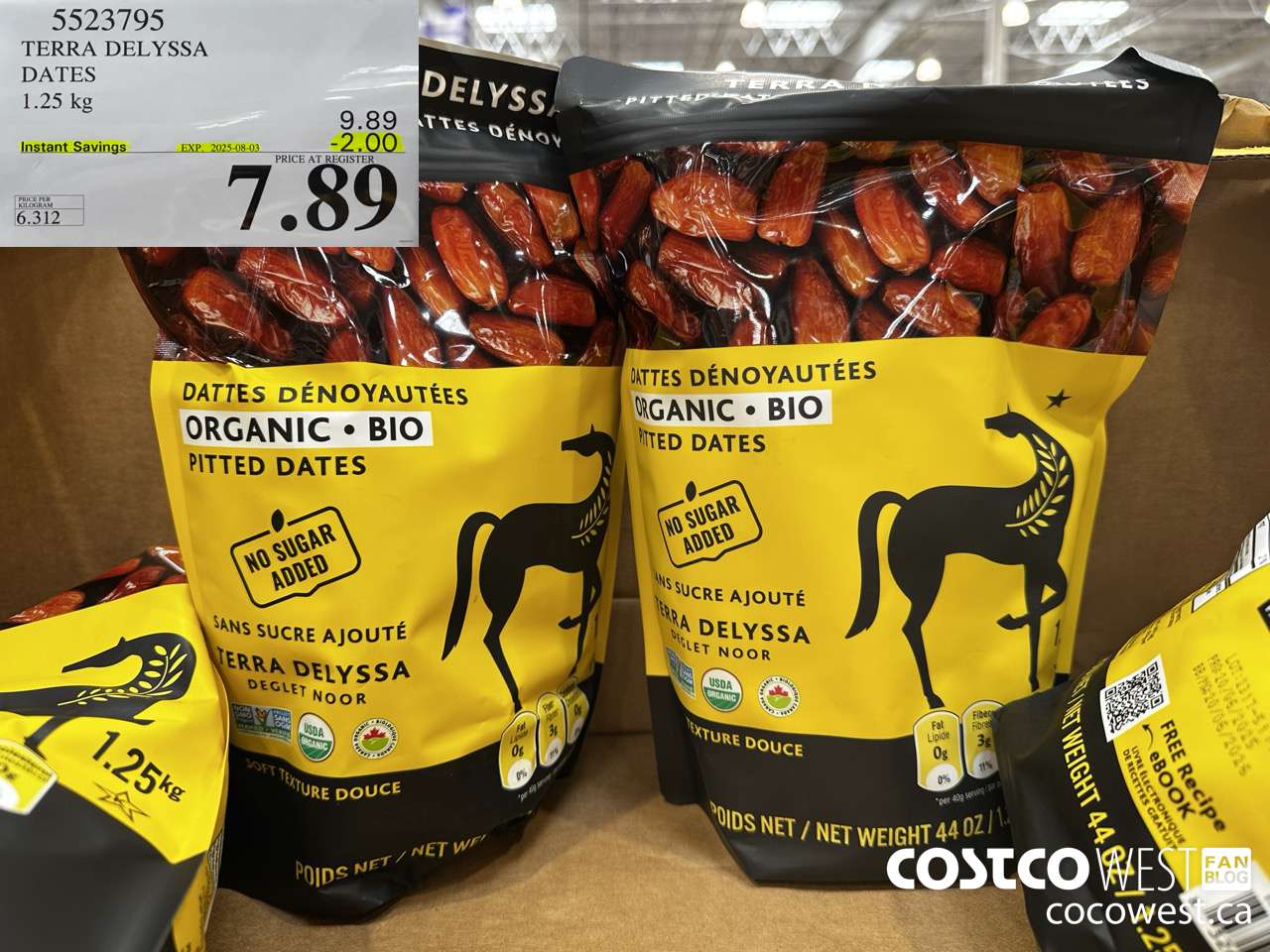 5523795 TERRA TELYSSA ORGANIC DATES 1.25KG ($2.00 INSTANT SAVINGS EXPIRES ON 2025-08-03) $7.89