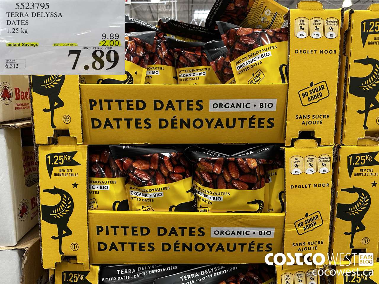 5523795 TERRA TELYSSA ORGANIC DATES 1.25KG ($2.00 INSTANT SAVINGS EXPIRES ON 2025-08-03) $7.89