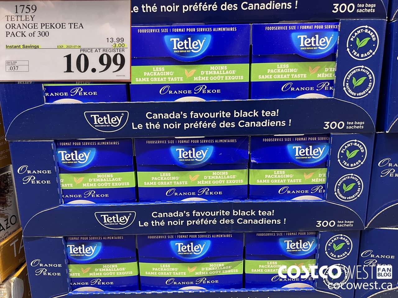 1759 TETLEY ORANGE PEKEO TEA PACK OF 300 ($3.00 INSTANT SAVINGS EXPIRES ON 2025-07-06) $10.99