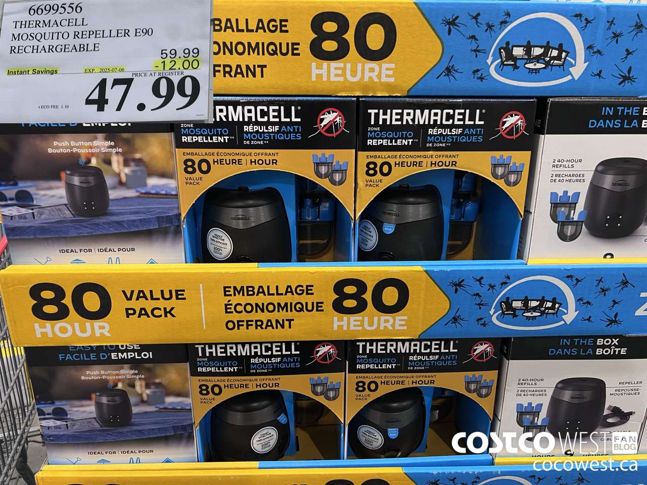 6699556 THERMACELL MOSQUITO REPELLER E90 RECHARGEABLE ($12.00 INSTANT SAVINGS EXPIRES ON 2025-07-06) $47.99