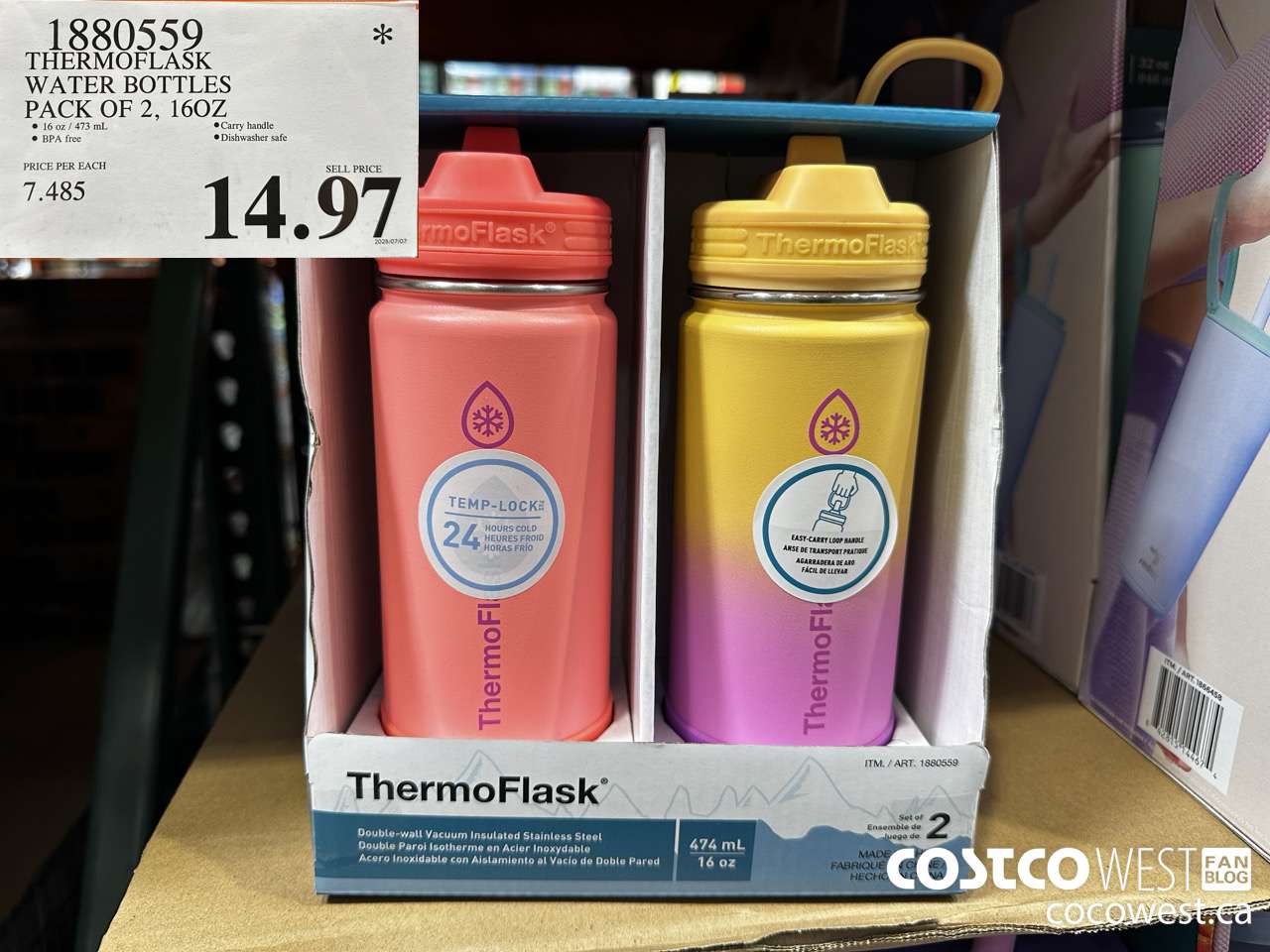 1880559 THERMOFLASK WATER BOTTLES PACK OF 2 $14.97