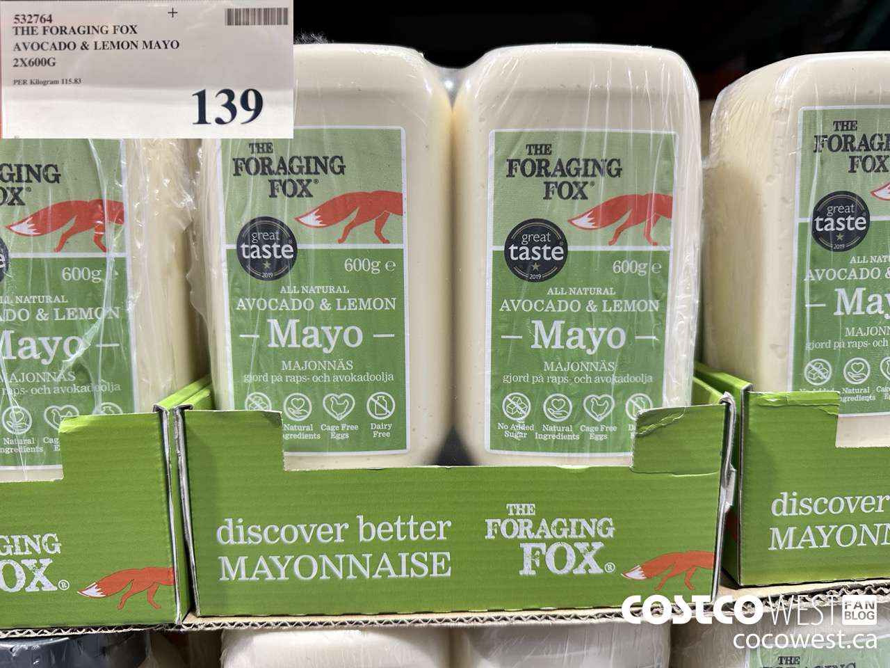 532764 THE FORAGING FOX AVOCADO & LEMON MAYO 2 X 600G $139.00