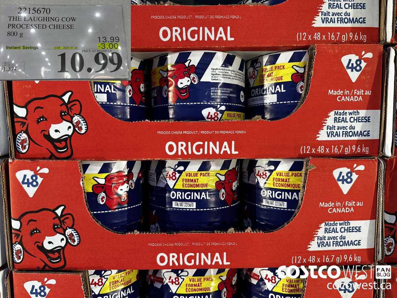 2215670 THE LAUGHING COW PROCESSED CHEESE 800G ($3.00 INSTANT SAVINGS EXPIRES ON 2025-07-20) $10.99