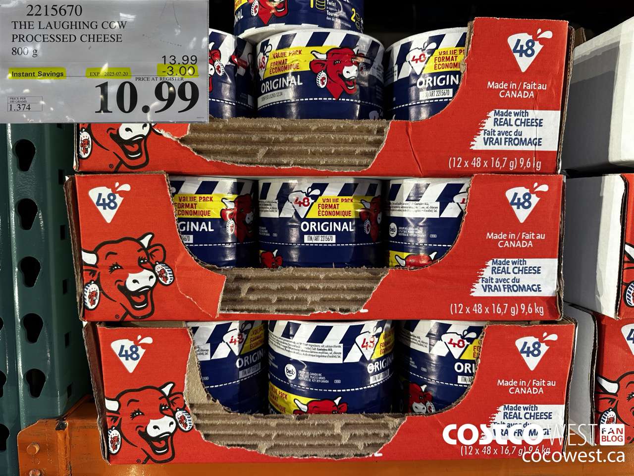 2215670 THE LAUGHING COW PROCESSED CHEESE 800G ($3.00 INSTANT SAVINGS EXPIRES ON 2025-07-20) $10.99