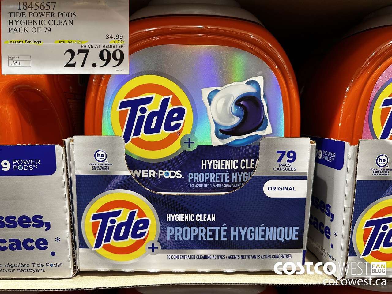 1845657 TIDE POWER PODS HYGIENIC CLEAN PACK OF 79 ($7.00 INSTANT SAVINGS EXPIRES ON 2025-08-03) $27.99