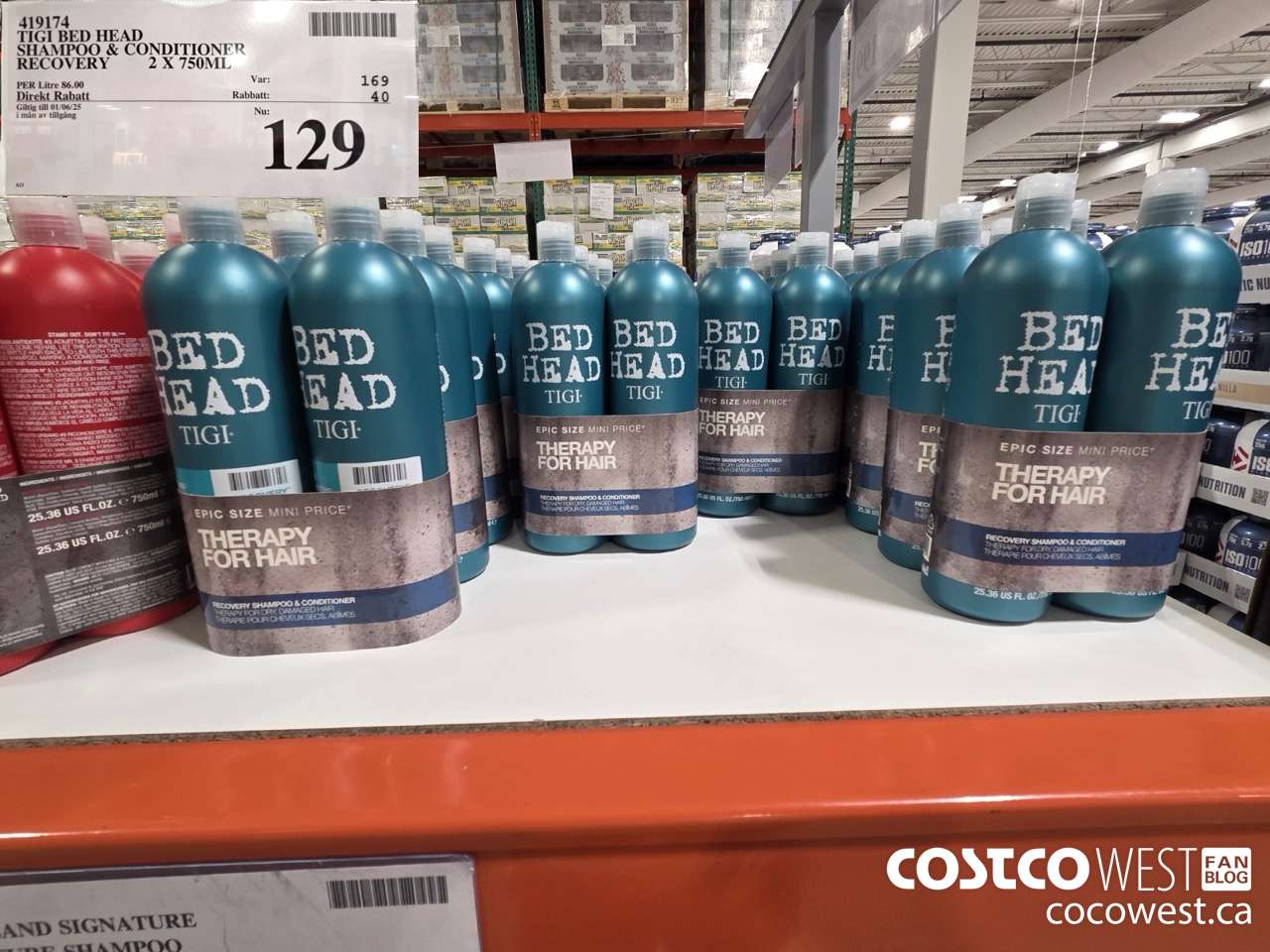 419174 TIGI BED HEAD SHAMPOO & CONDITIONER RECOVERY 2 X 750ML ($40.00 INSTANT SAVINGS EXPIRES ON 2025-06-01) $129.00