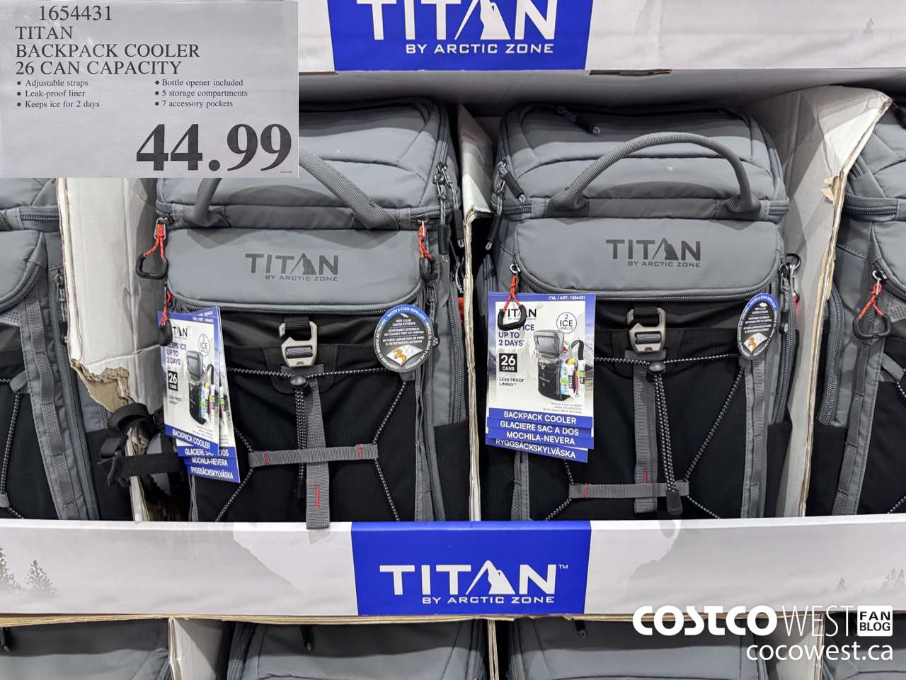 1654431 TITAN BACKPACK COOLER 26 CAN CAPACITY  $44.99