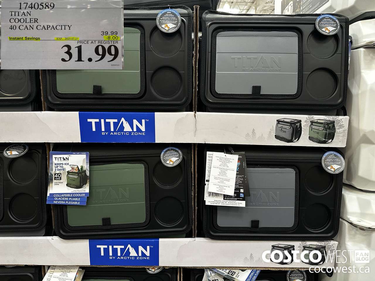 1740589 TITAN COOLER 40 CAN CAPACITY ($8.00 INSTANT SAVINGS EXPIRES ON 2025-07-27) $31.99
