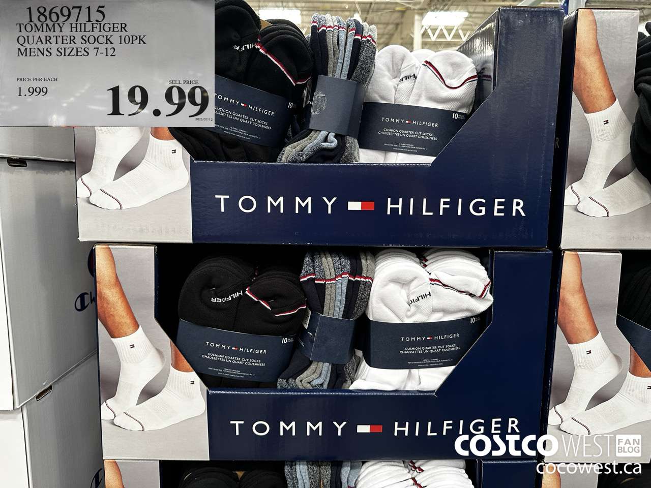 1869715 TOMMY HILFIGER QUARTER SOCK 10PK MENS SIZES 7-12 $19.99