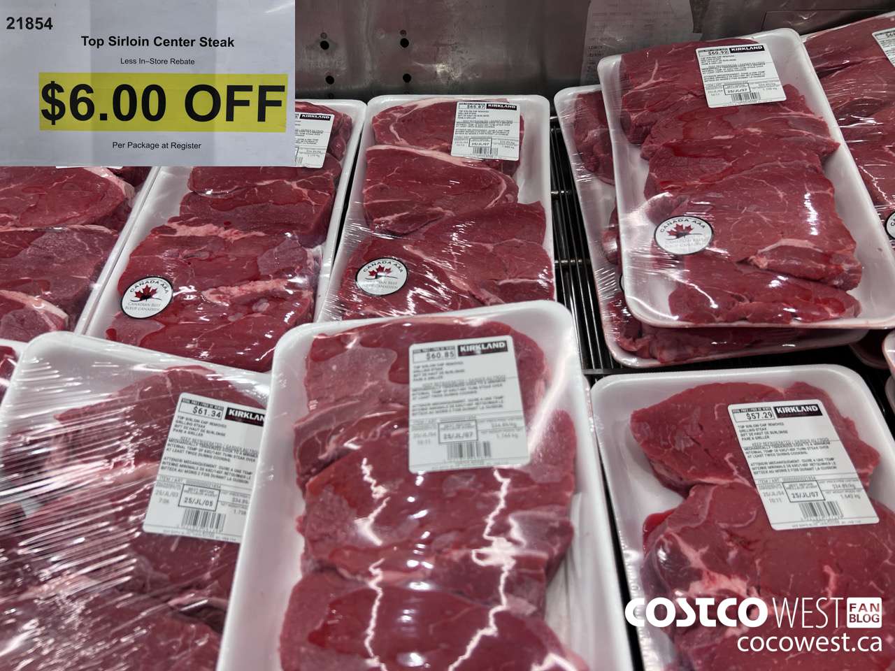 21854 TOP SIRLOIN CAP CENTER STEAK ($6.00 INSTANT SAVINGS)