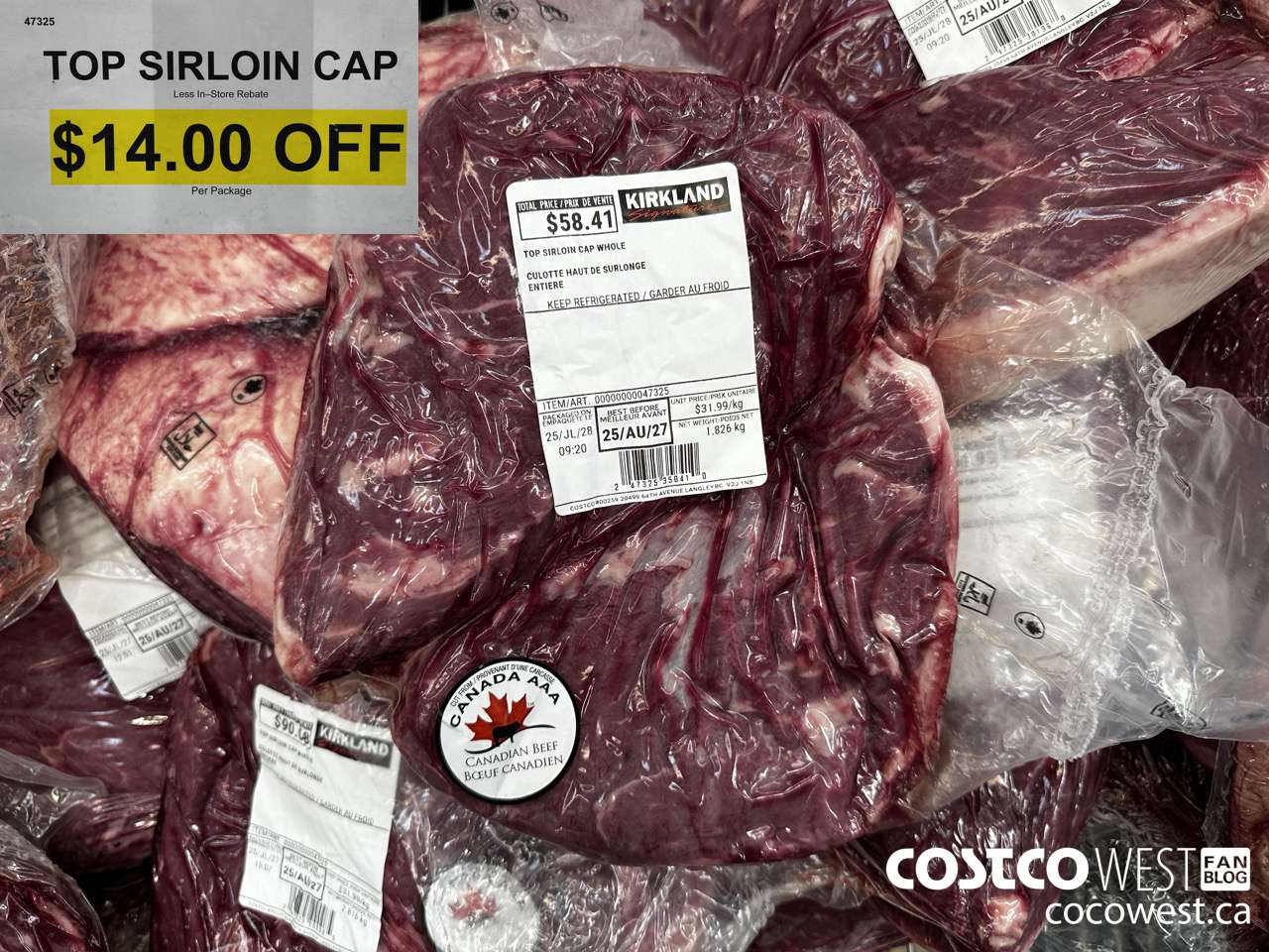47325 TOP SIRLOIN CAP WHOLE ($14.00 INSTANT SAVINGS)