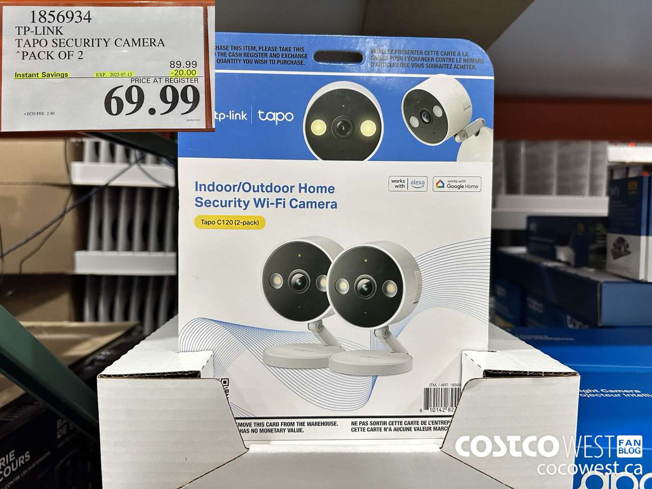 1856934 TP-LINK TAPO SECURITY CAMERA PACK OF 2 ($20.00 INSTANT SAVINGS EXPIRES ON 2025-07-13) $69.99