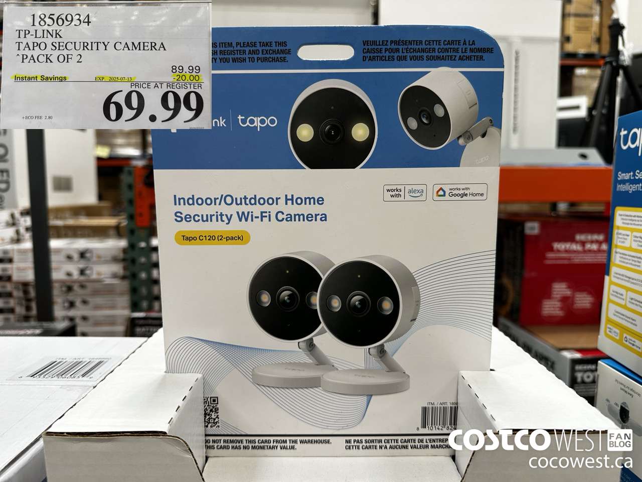1856934 TP-LINK TAPO SECURITY CAMERA PACK OF 2 ($20.00 INSTANT SAVINGS EXPIRES ON 2025-07-13) $69.99