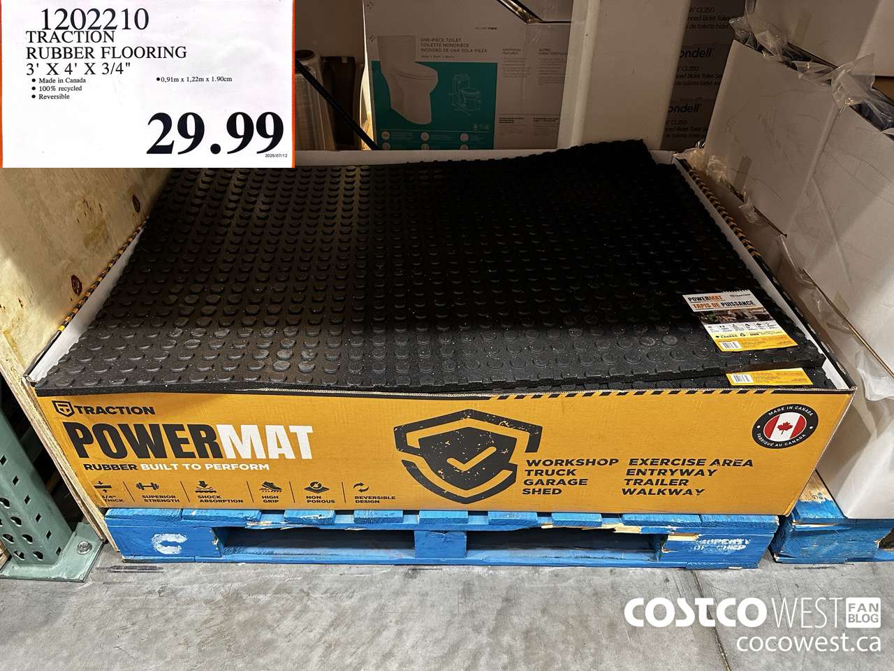 1202210 TRACTION RUBBER FLOORING 3'X4'X3/4