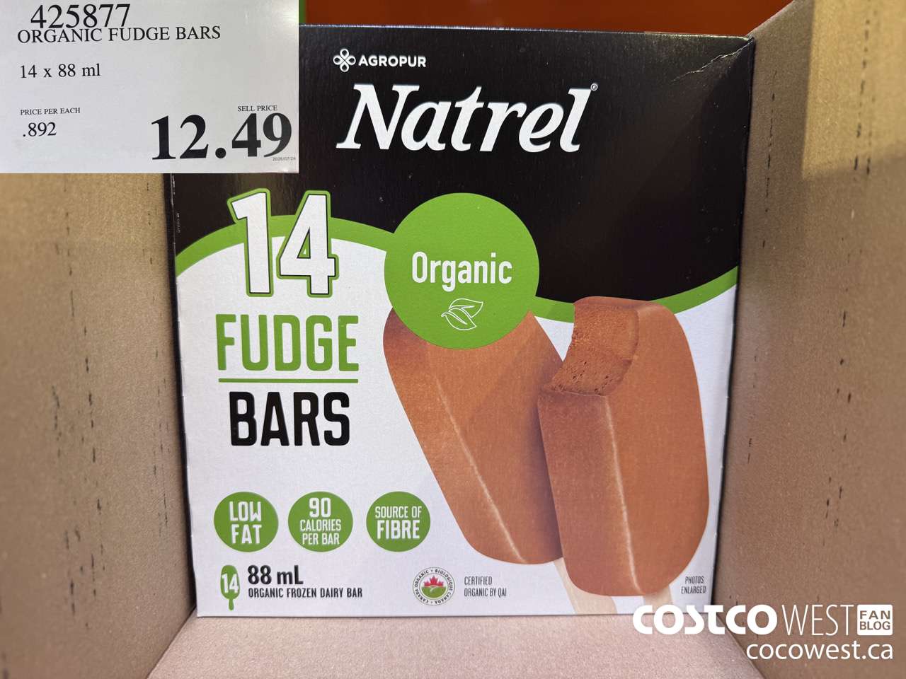 425877 TRADITIONS ORGANIC FUDGE BARS 14 COUNT $12.49