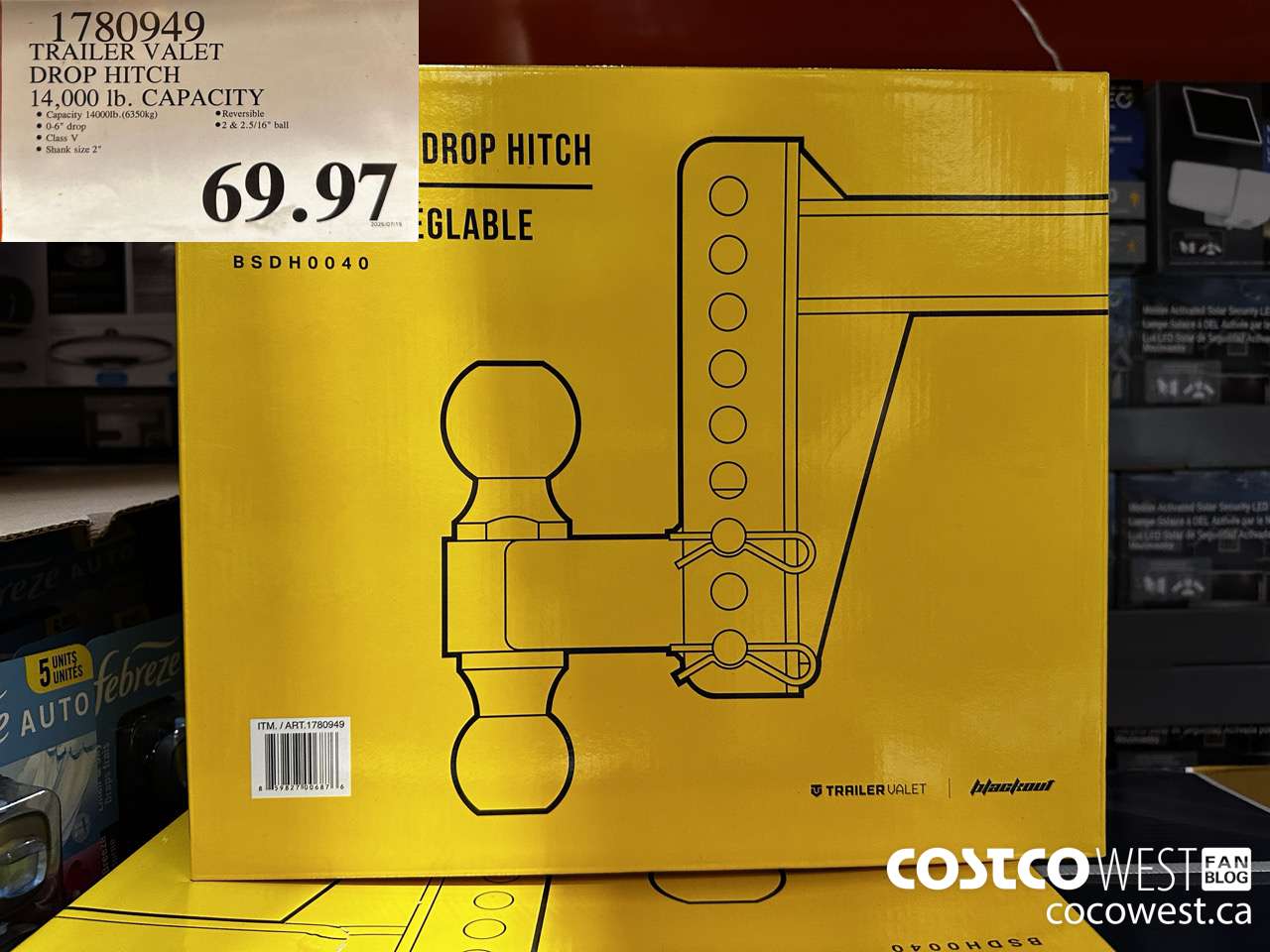 1780949 TRAILER VALET DROP HITCH 14000LB $69.97