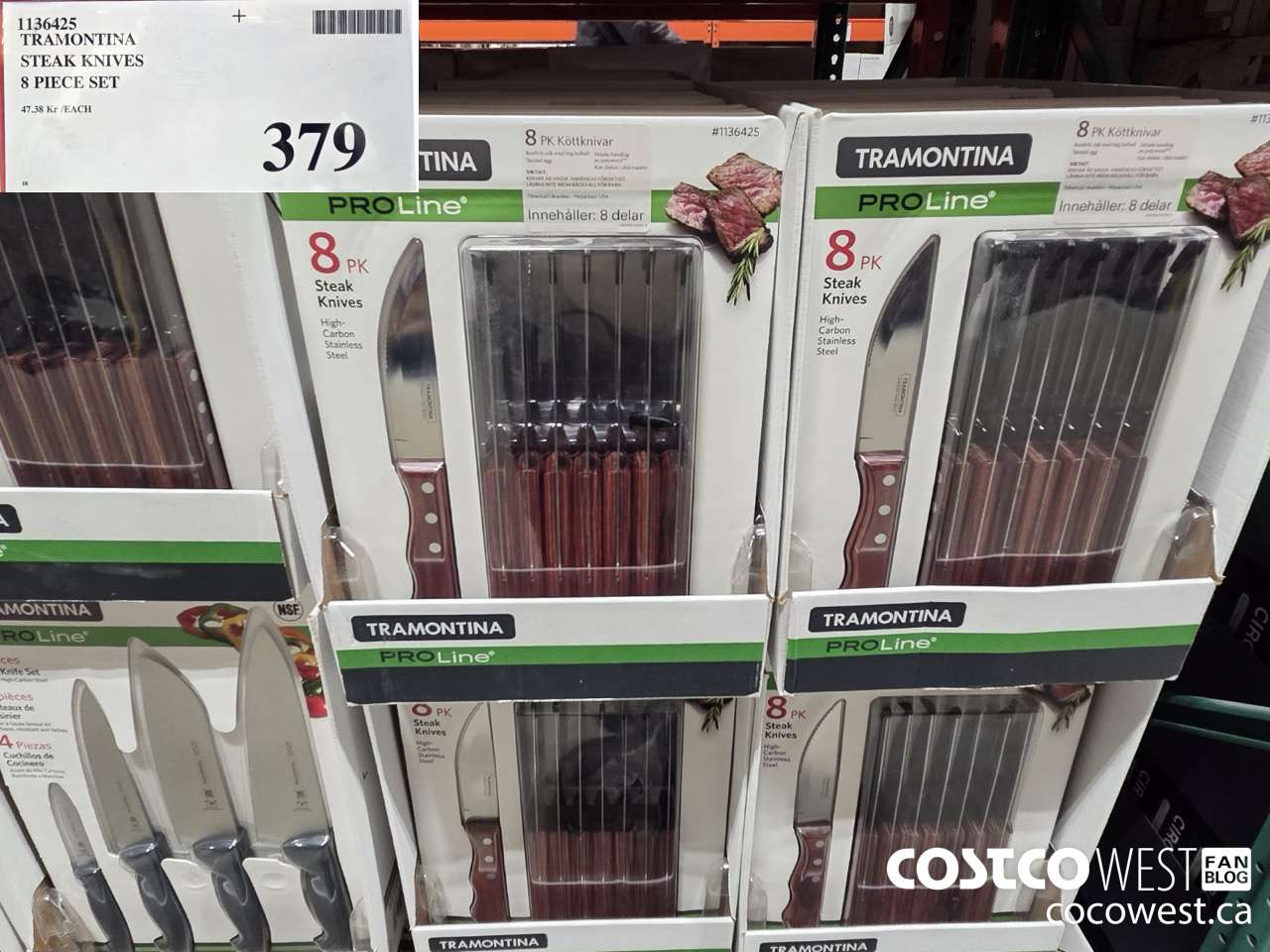 1136425 TRAMONTINA STEAK KNIVES 8 PIECE SET $379.00