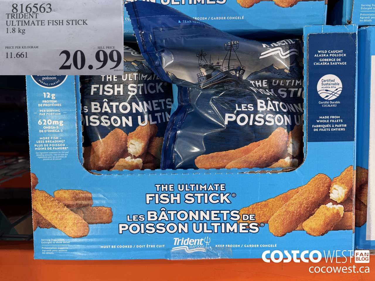 816563 TRIDENT SEAFOODS PANKO FISH STICKS 4 LB $20.99
