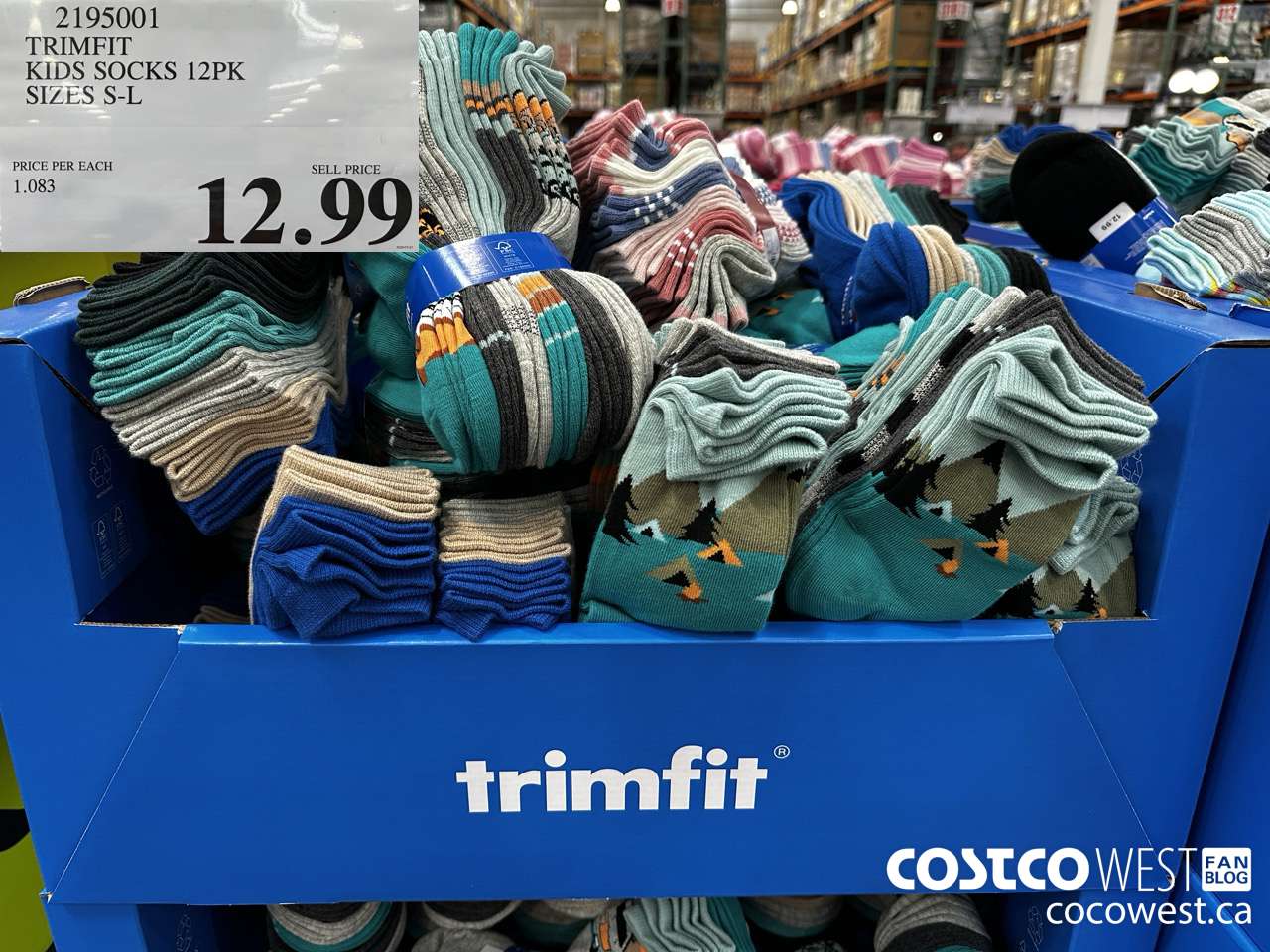 2195001 TRIMFIT KIDS SOCKS 12PK SIZES S-L $12.99