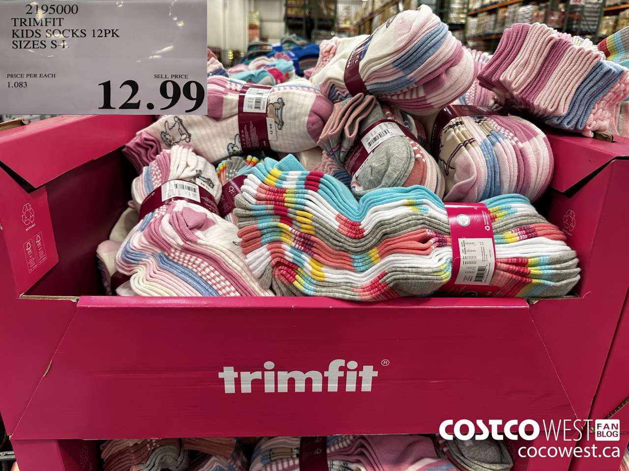 2195000 TRIMFIT KIDS SOCKS 12PK SIZES S-L $12.99
