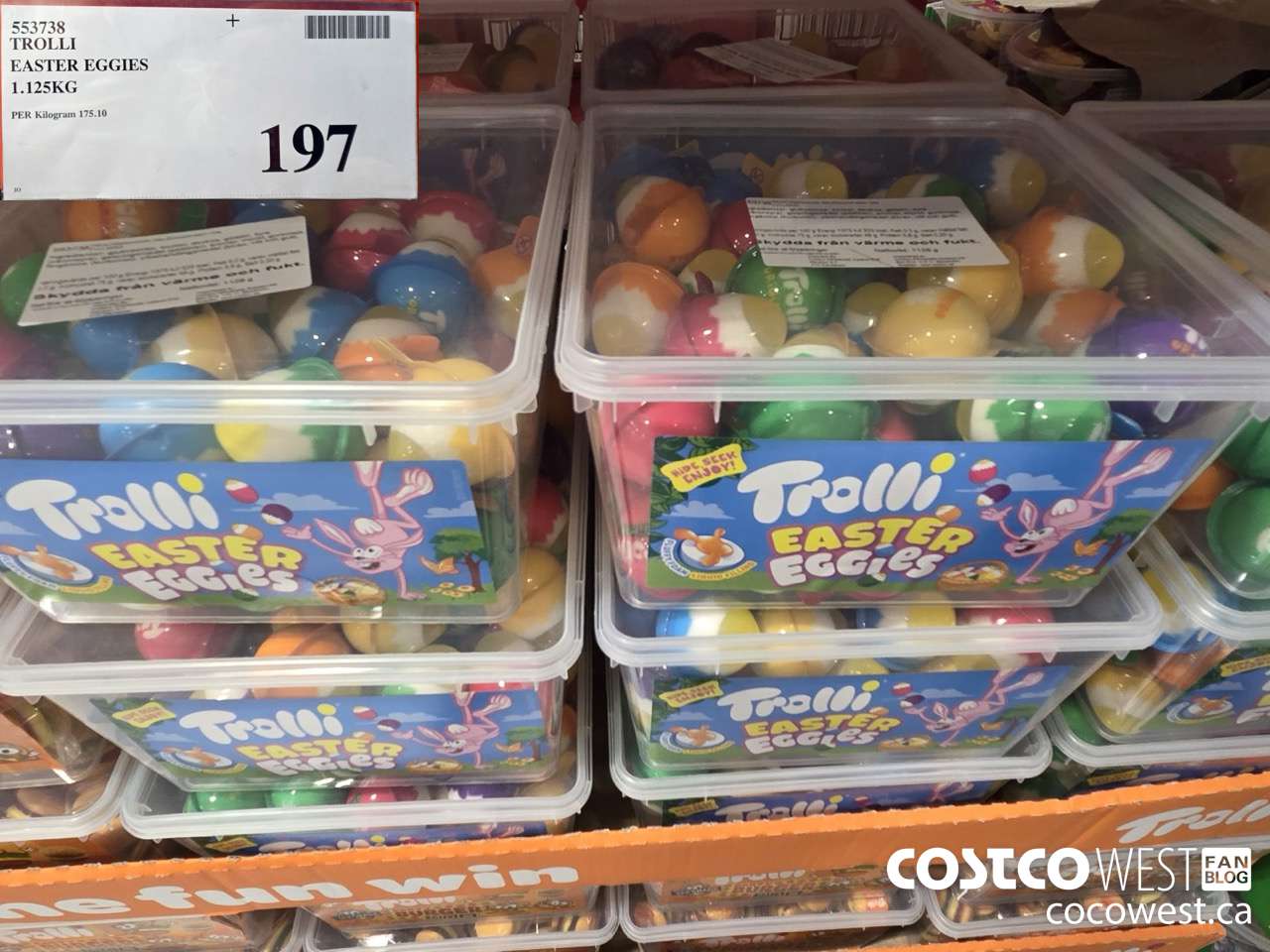 553738 TROLLI EASTER EGGIES 1.125KG $197.00