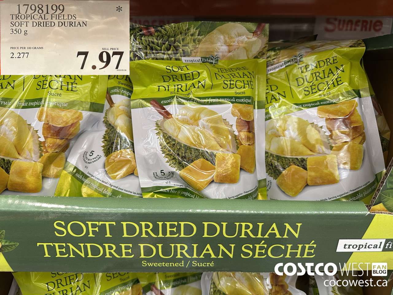 1798199 TROPICAL FIELDS SOFT DRIED DURIAN 350G $7.97